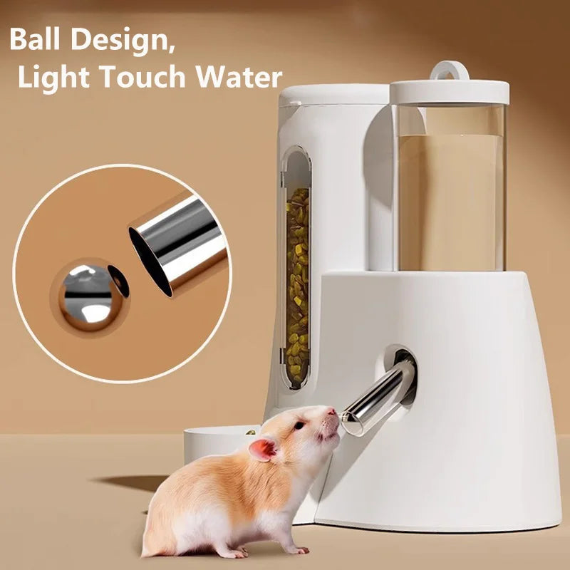 Automatic Hamster Feeder 2 in 1 Small Animal Water Dispenser Pet Drinking Water Bottle Feeder Bowl for Hamster Guinea Pig Rat