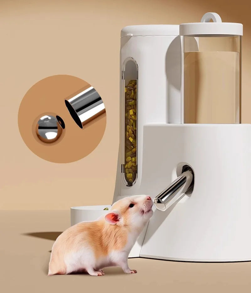 Automatic Hamster Feeder 2 in 1 Small Animal Water Dispenser Pet Drinking Water Bottle Feeder Bowl for Hamster Guinea Pig Rat