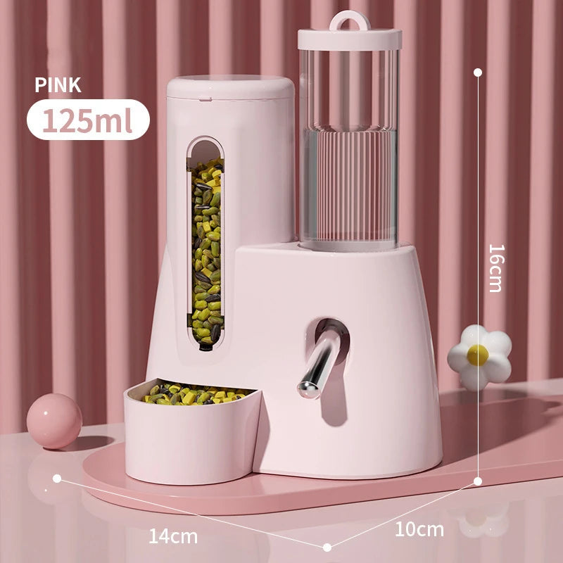 Automatic Hamster Feeder 2 in 1 Small Animal Water Dispenser Pet Drinking Water Bottle Feeder Bowl for Hamster Guinea Pig Rat