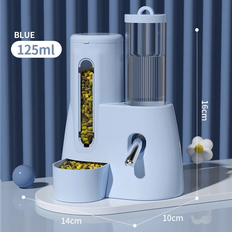 Automatic Hamster Feeder 2 in 1 Small Animal Water Dispenser Pet Drinking Water Bottle Feeder Bowl for Hamster Guinea Pig Rat